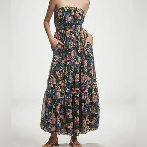 Anthropologie Somerset Strapless Floral Maxi Dress NWT - Medium
